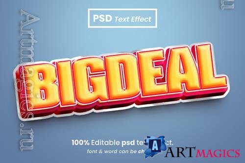 PSD big deal sale editable 3d text effect
