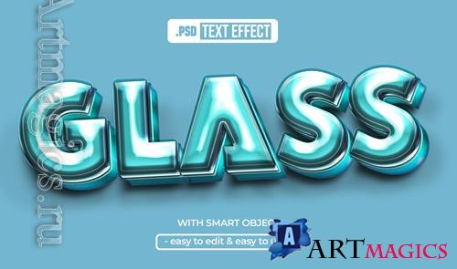 PSD glass editable text effect