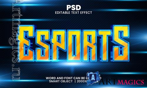 PSD esports 3d editable photoshop text effect style with background