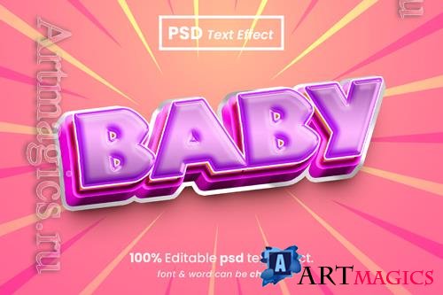 PSD baby editable 3d text effect