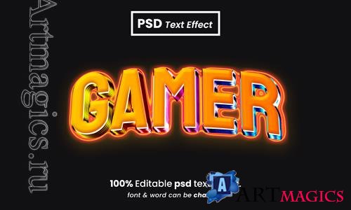 PSD gamer editable 3d text effect vol 2