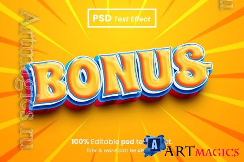 PSD bonus editable 3d text effect