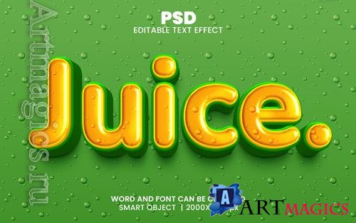 PSD juice 3d editable photoshop text effect style with background