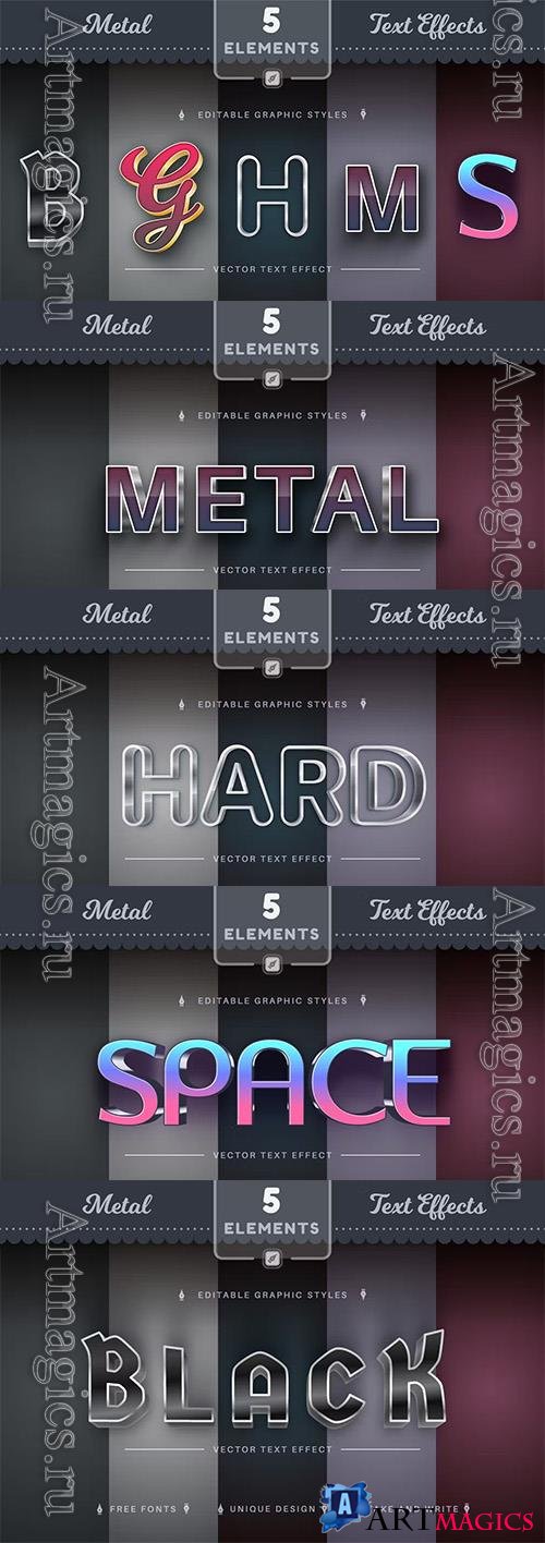Metal - editable text effect, font style