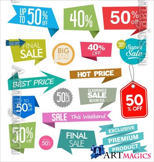 Vector price tag modern colorful collection