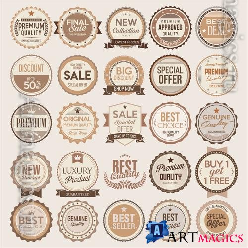 Vector collection of retro vintage badges and labels