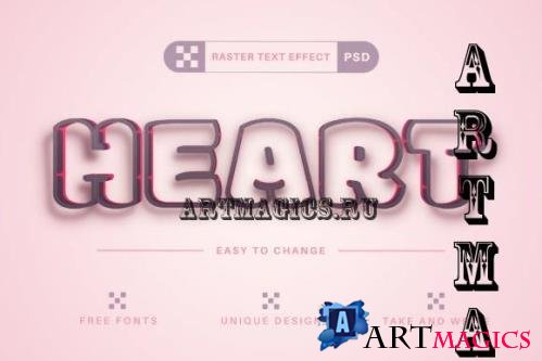 PSD Heart - Editable Text Effect - 12708510