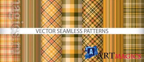 Vector set tartan check background vector seamless pattern plaid fabric textile texture