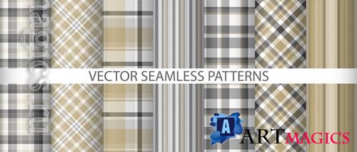 Vector set background plaid textile tartan check, vector fabric pattern texture seamless