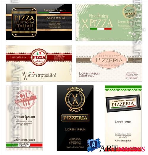 Vector pizza labels