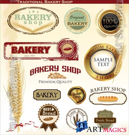 Vector bakery badges and labels