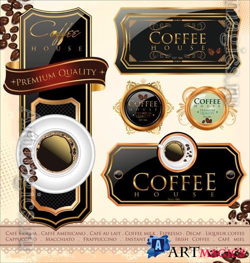 Vector coffee time templates