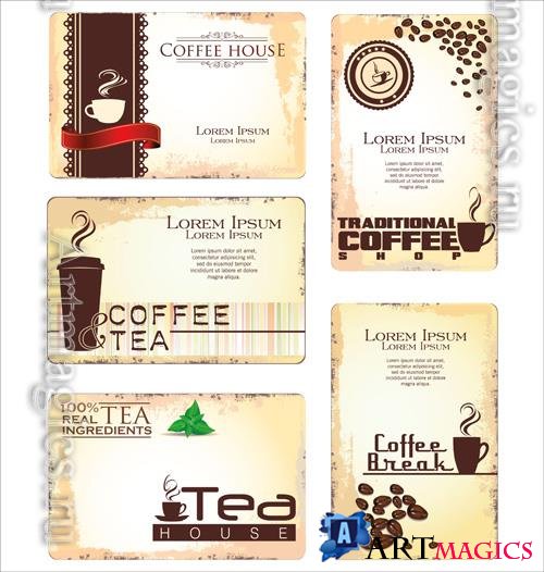 Vector coffee label set vol 5