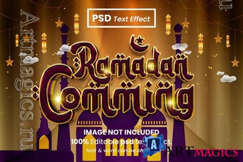 PSD ramadan kareem coming editable 3d text effect