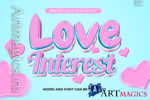 PSD love interest text effect psd