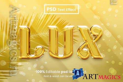 PSD gold lux glossy 3d editable text effect