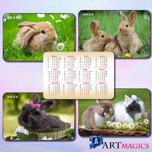 Карманный календарь на 2023 год - Год кролика