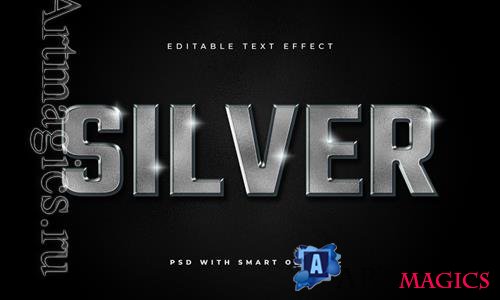 PSD silver text effect