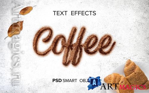 PSD coffee liquid text effect