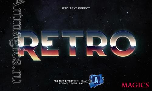 PSD 8039s retro editable text effect