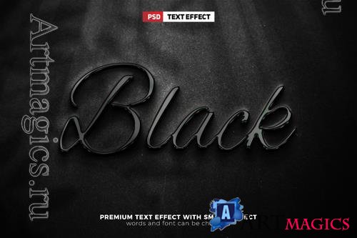 PSD black chrome metallic luxury sparkles 3d editable text effect style mockup