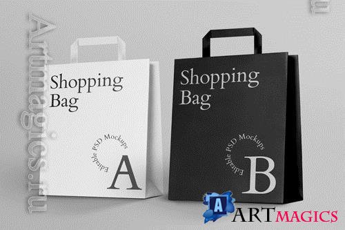 PSD paper shopping bag mockup design