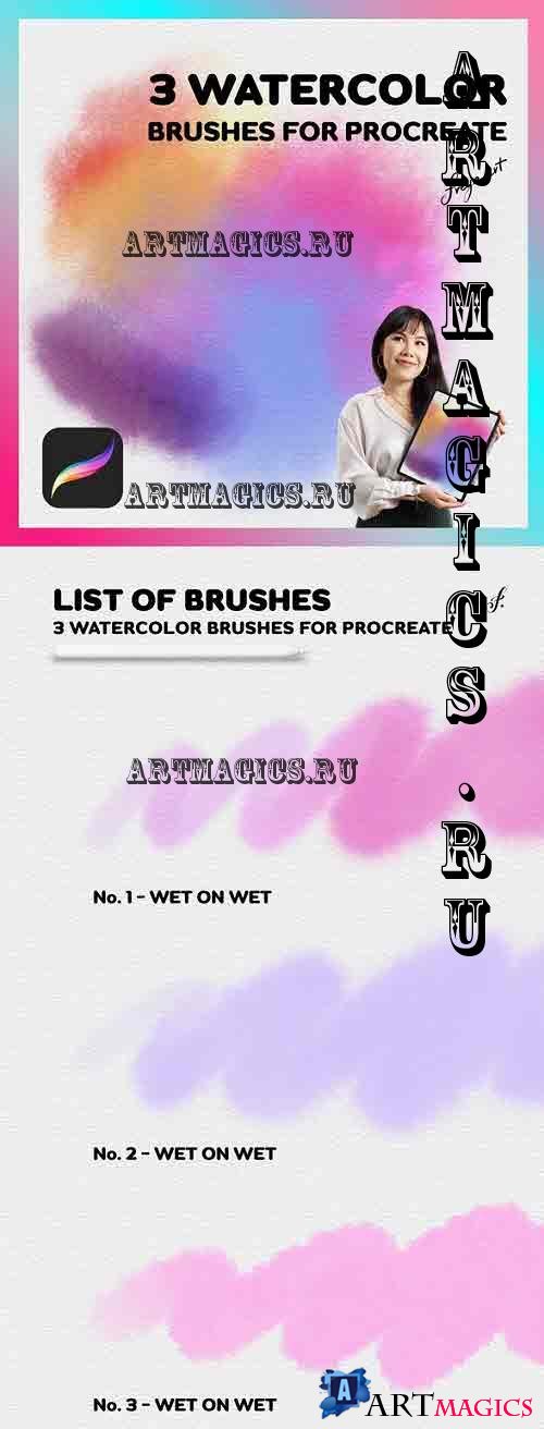 Watercolor Procreate Brushes | 3 Watercolor Brushes For Procreate - 42901956