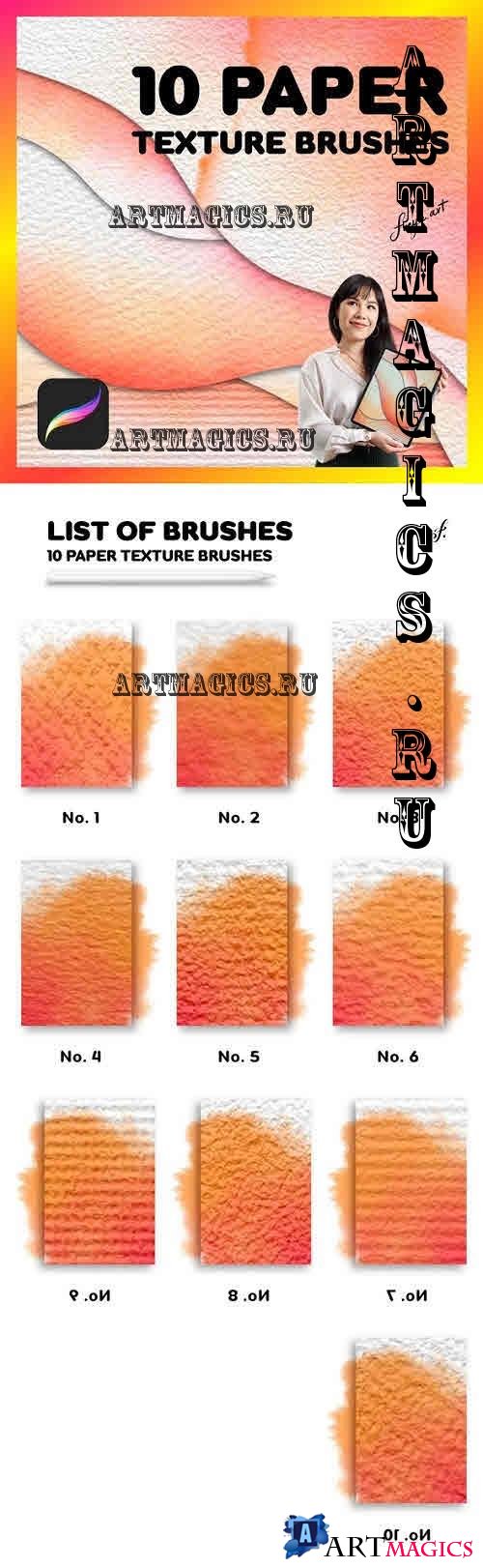 Procreate Watercolor Paper | 10 Paperlike Procreate Brushes - 42902061