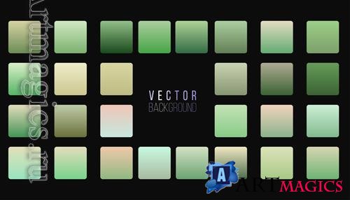 Vector elegant green gradient shades big set