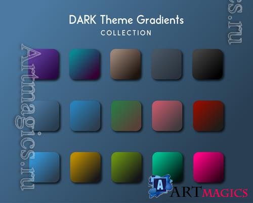 Vector dark theme gradient colors collection