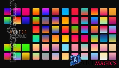 Set colorful vector gradient background