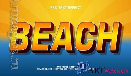 PSD beach sunset text style effect