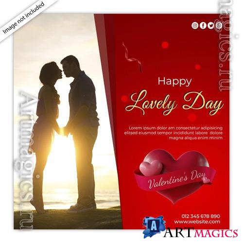 PSD instagram posts collection for valentines day celebration