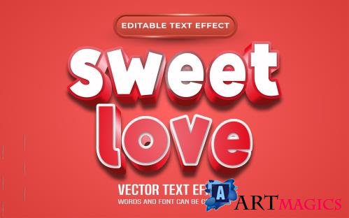 Vector sweet love editable text effect