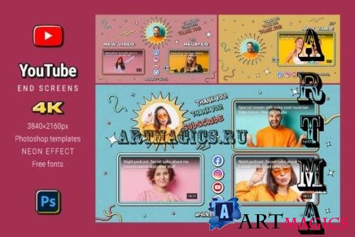 Colorful YouTube End Screens - 12733806