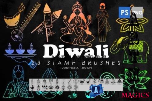 Diwali Photoshop Stamp Brushes - 2428450