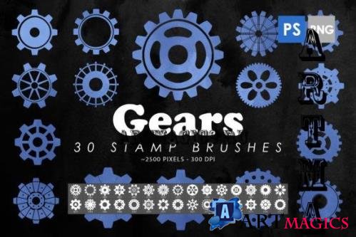 Gears Photoshop Stamp Brushes - 2428468
