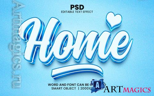 PSD home 3d editable photoshop text effect style with modern background
