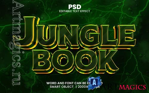 PSD jungle book 3d editable photoshop text effect style with background