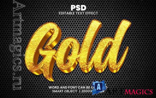 PSD gold 3d editable photoshop text effect style with modern background