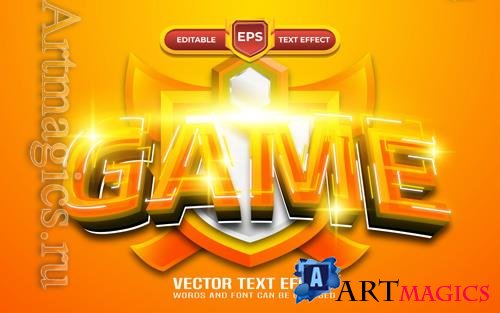 Vector games logo editable text effect