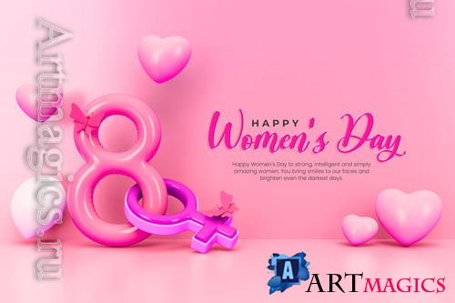 PSD happy women's day social media banner design template