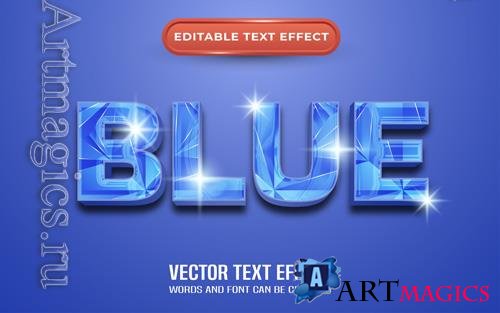Vector blue editable text effect