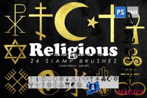 Religious Symbols Photoshop Stamp Brushes - 2428478