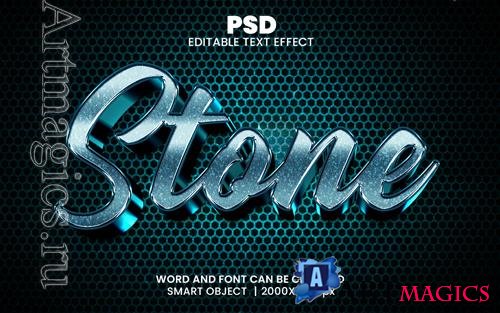 PSD stone 3d editable photoshop text effect style with modern background