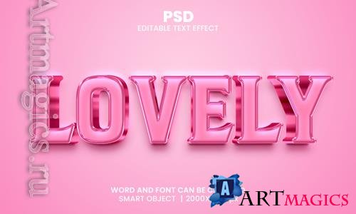 PSD lovely 3d editable photoshop text effect style with modern background
