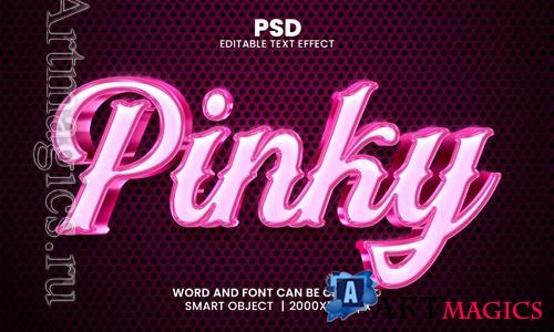 PSD pinky 3d editable photoshop text effect style with modern background