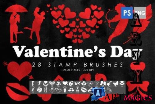 Saint Valentine Photoshop Stamp Brushes - 2428481