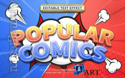 Vector popular comics 3d editable text effect