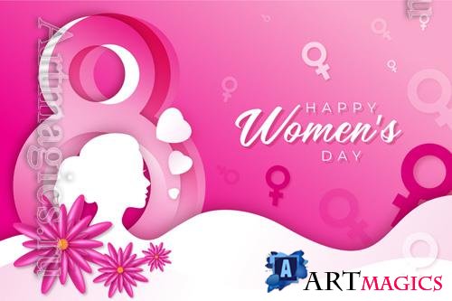 Vector 8 march, women's day greeting card
